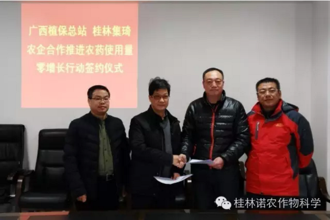 廣西植?？傉九c桂林集琦簽訂農(nóng)藥零增長(zhǎng)合作協(xié)議